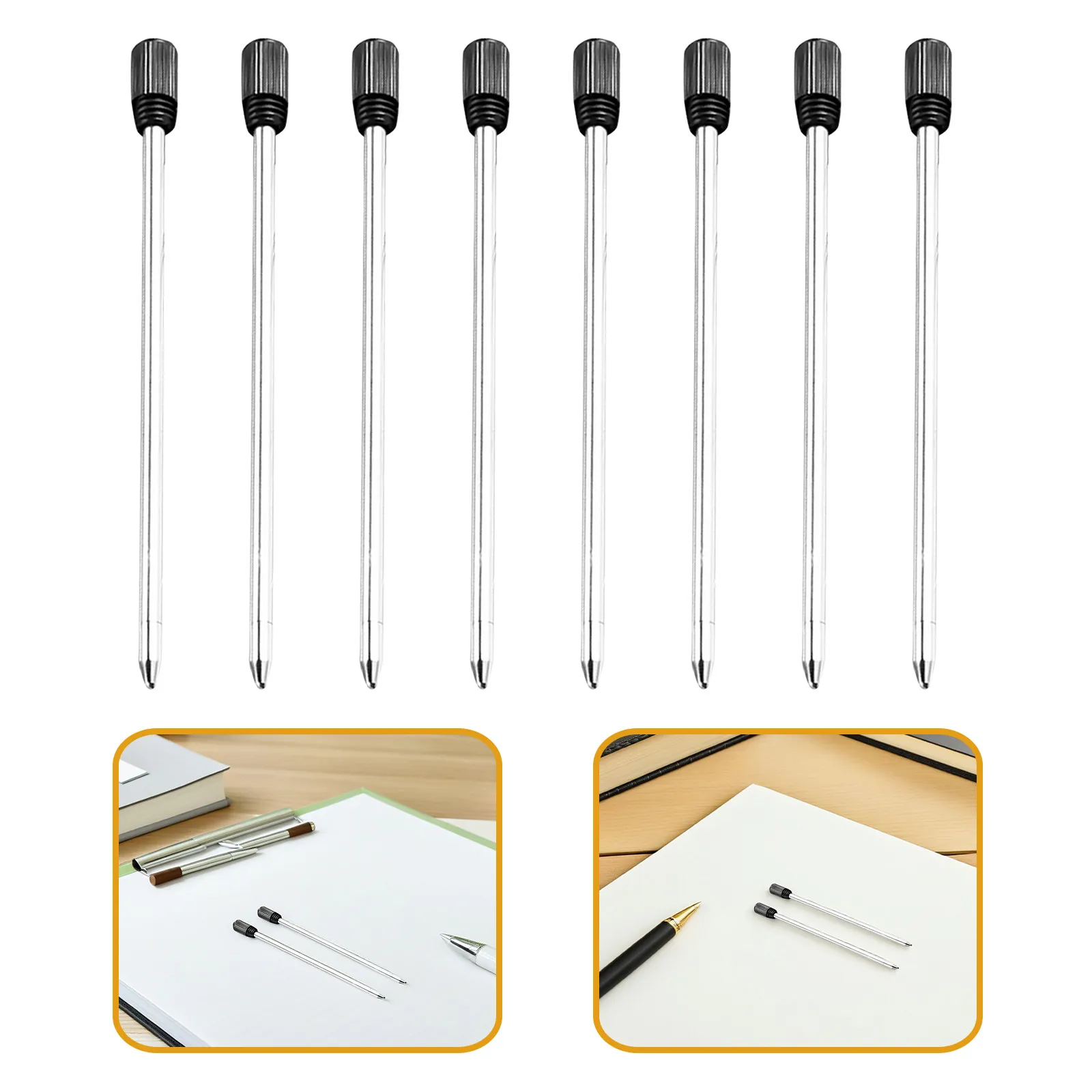 

12Pcs Metal Pen Refills Ballpoint Writing Refill for Cross Compatible Pens Smooth Ink Flow Clear Writing on All Paper Types