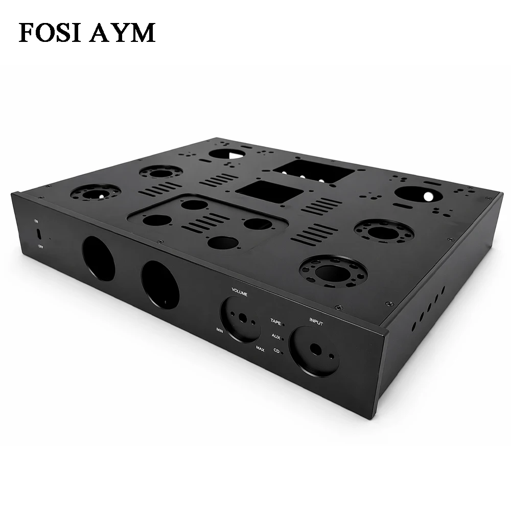 

FOSI AYM 415x330x70mm Full Aluminum Amplifier Chassis VU Meter KT88 EL34 EL84 Vacuum Tube Amplifier Enclosure Audio DIY Case