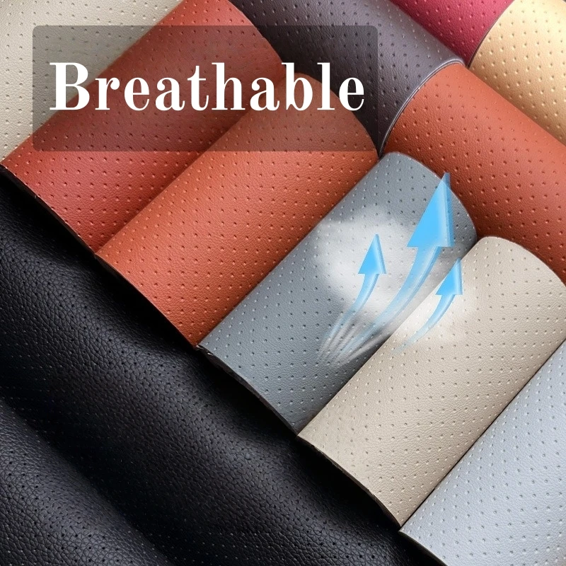 

Breathable Self Adhesive Leather Fabric Car Interior Seat Sofa Sticker Perforated Artificial Leather Material Repair Patches Kit