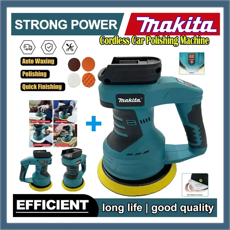 

Makita Cordless Car Polisher 8-Speed Adjustable Electric Waxing Sanding Sealing Glaze Tool Rechargeable Auto Polishing Equipment