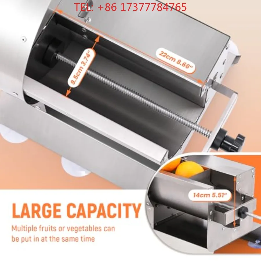Vegetable Slicer Commercial Fruit Slicer 0-0.5'' Thickness Adjustable Stainless Steel Manual Mode with Complimentary B