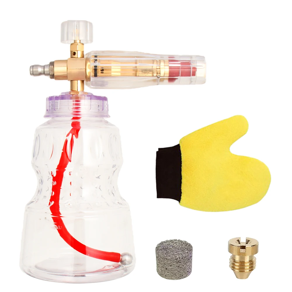 

Essential High Pressure Washer Foam Cannon Kit Car Wash Glove + Foaming Net + Replaceable Nozzle Core Accessory