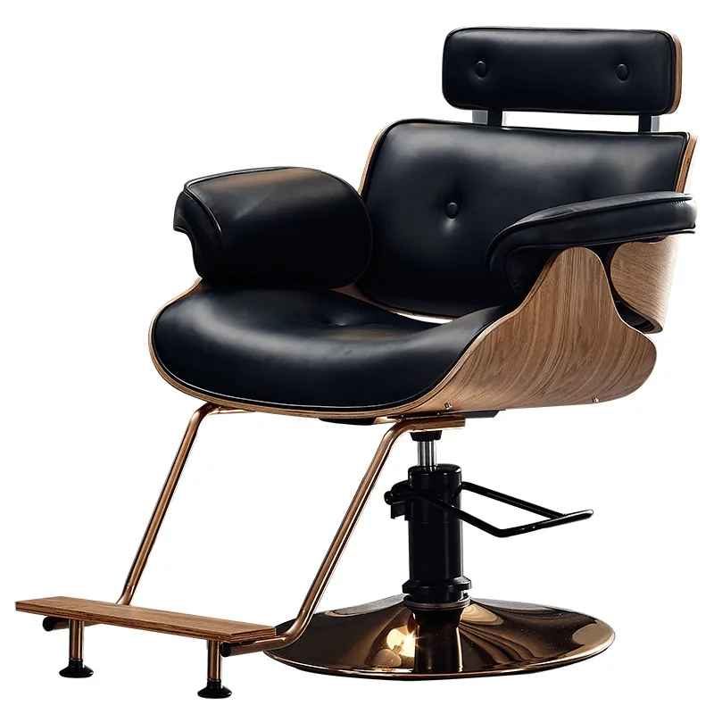 Top Selling Hot Beauty Barbershop Antique Salon Equipment And Furniture Hair Salon Gold Base Styling Chairs Metal Barber Chair