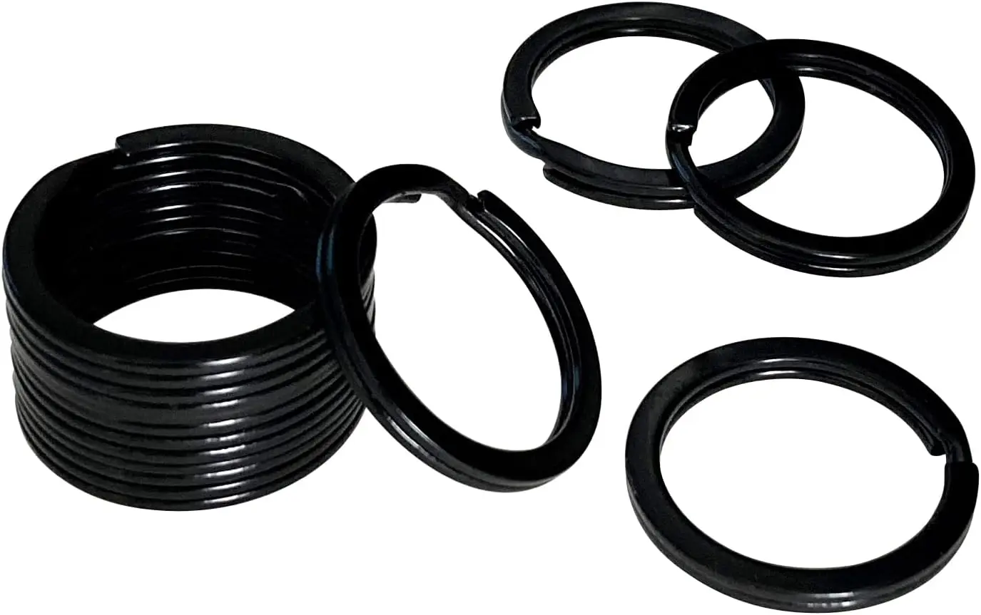 10 штук 1-дюймовых плоских брелоков — металлические брелоки, разделенные брелоки, плоское уплотнительное кольцо для дома, автомобиля