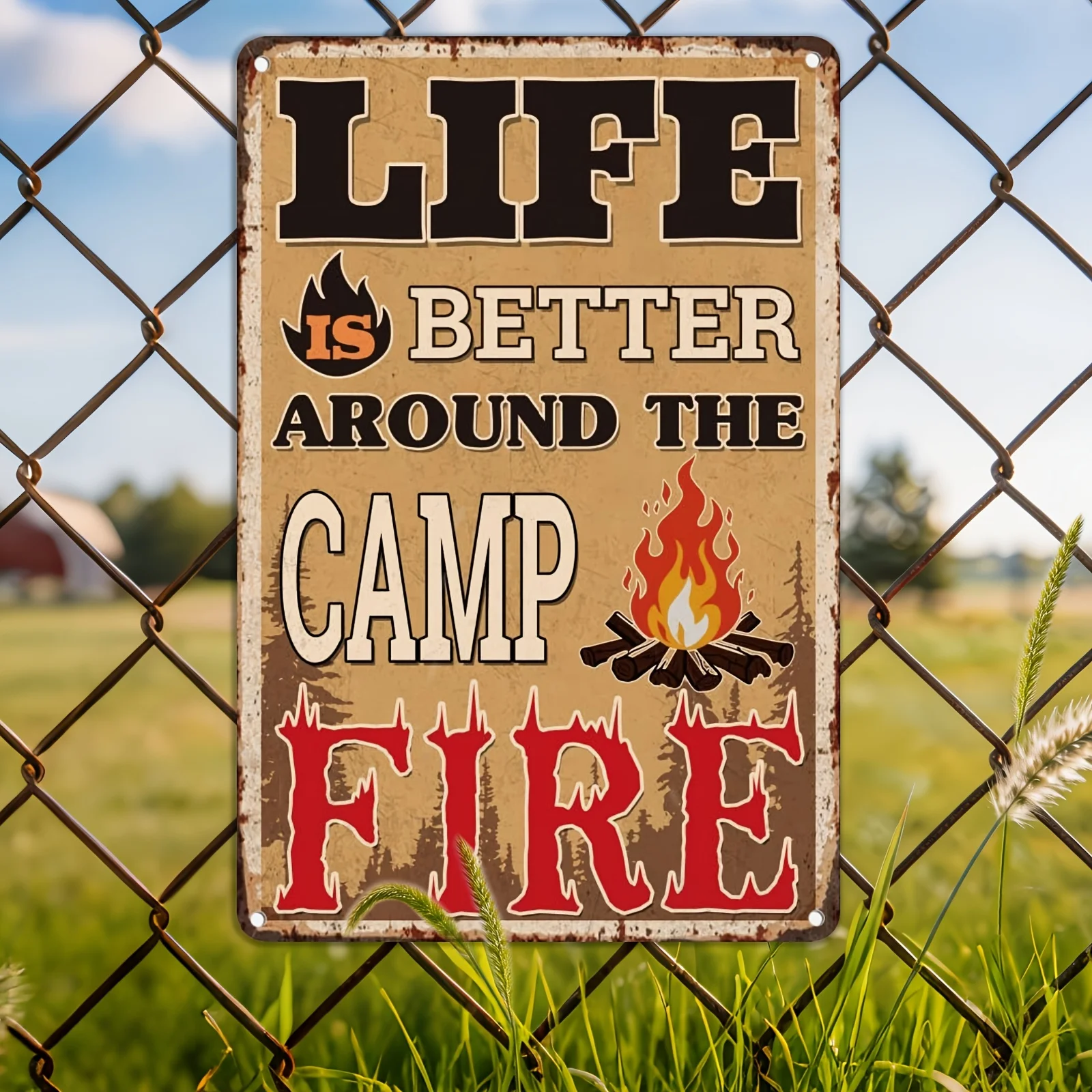Outdoor Camping Quotes - ป้ายโลหะสไตล์วินเทจ พร้อมข้อความเกี่ยวกับการตั้งแคมป์ เหมาะสำหรับตกแต่งรถบ้าน บ้าน ร้านกาแฟ และพื้นที่กลางแจ้ง