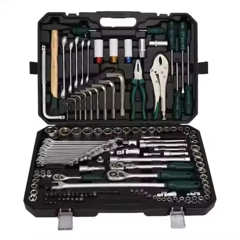 

SXLL 142 + 2 Auto Repair Toolbox Hand Tool Set 144 Sockets 72 Teeth Ratchet Wrench Screwdriver Head OEM & ODM Support