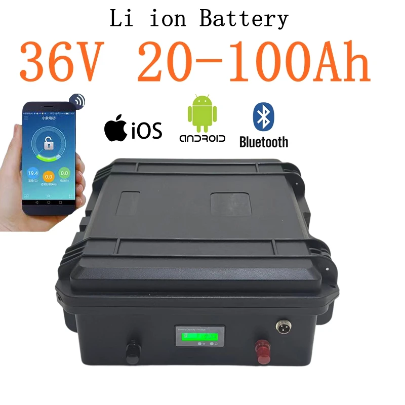 BMS 10S 36V 20Ah 40Ah 50Ah 60Ah 80Ah 100Ah Lithium Ion Battery for 80lbs 105lbs Fishing Boat Propeller Yachts Solar Panel