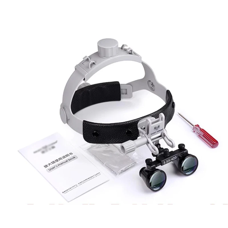 LED Light 3.5X Headband Binocular Magnifier DIY Handmade Craft Painting Magnifying Tool