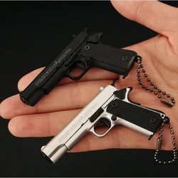 1:3 Mini Colt 1911 Pistol Model Detachable Alloy PUBG Jedi Toy Gun Keychain Fidget Toy for Boy Collection Adults Chrismas Gift