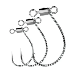 8pcs Long Shank Down shot Rig Hook Drop Shot Hook Wide gap Worm Hook Swivel Fishing Hook for Soft Lure Bass Fishing