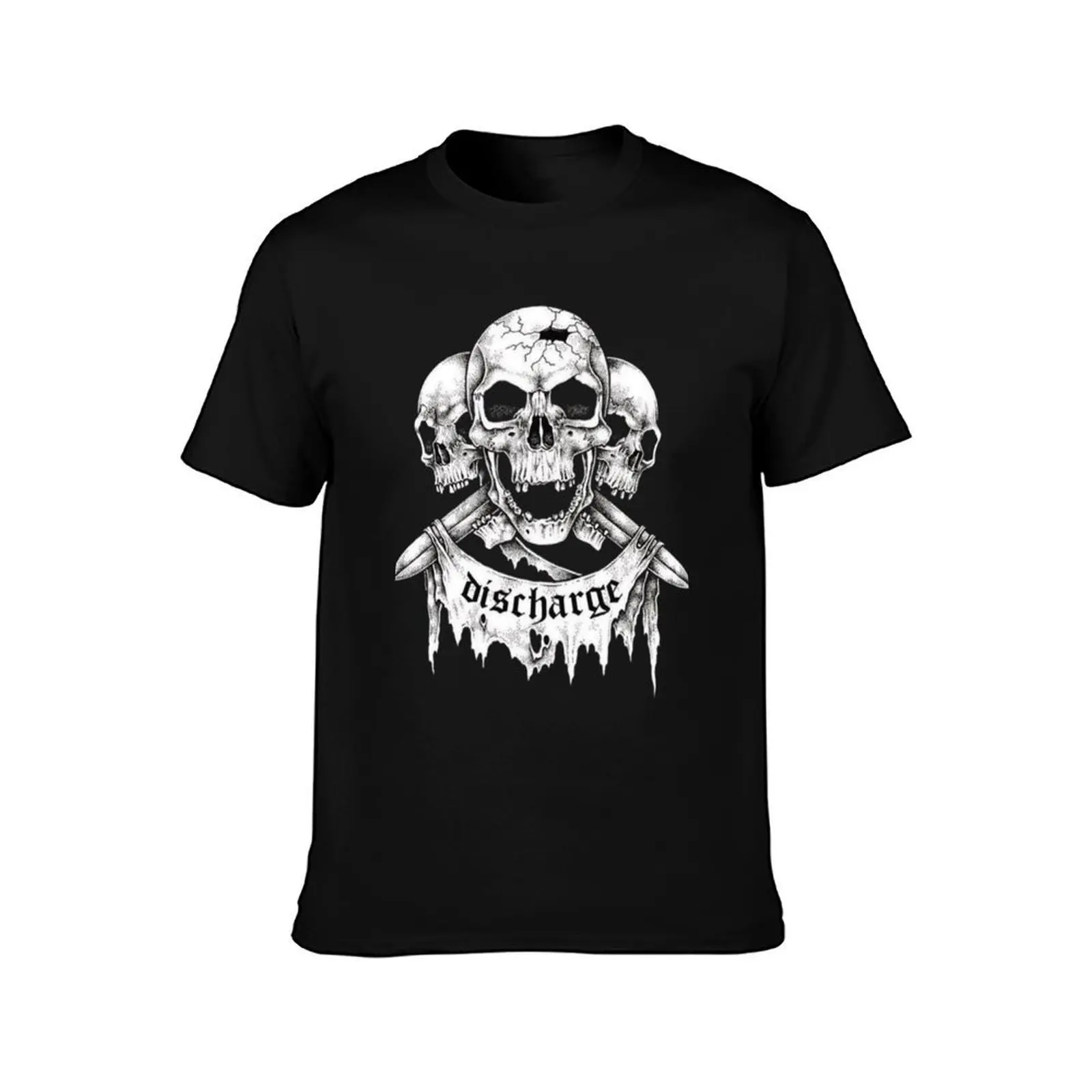 Discharge band punk rock T-Shirt, Summer Casual Cotton Tee, Oversized Streetwear Tops, Vintage Graphic Print, Unisex Men Women