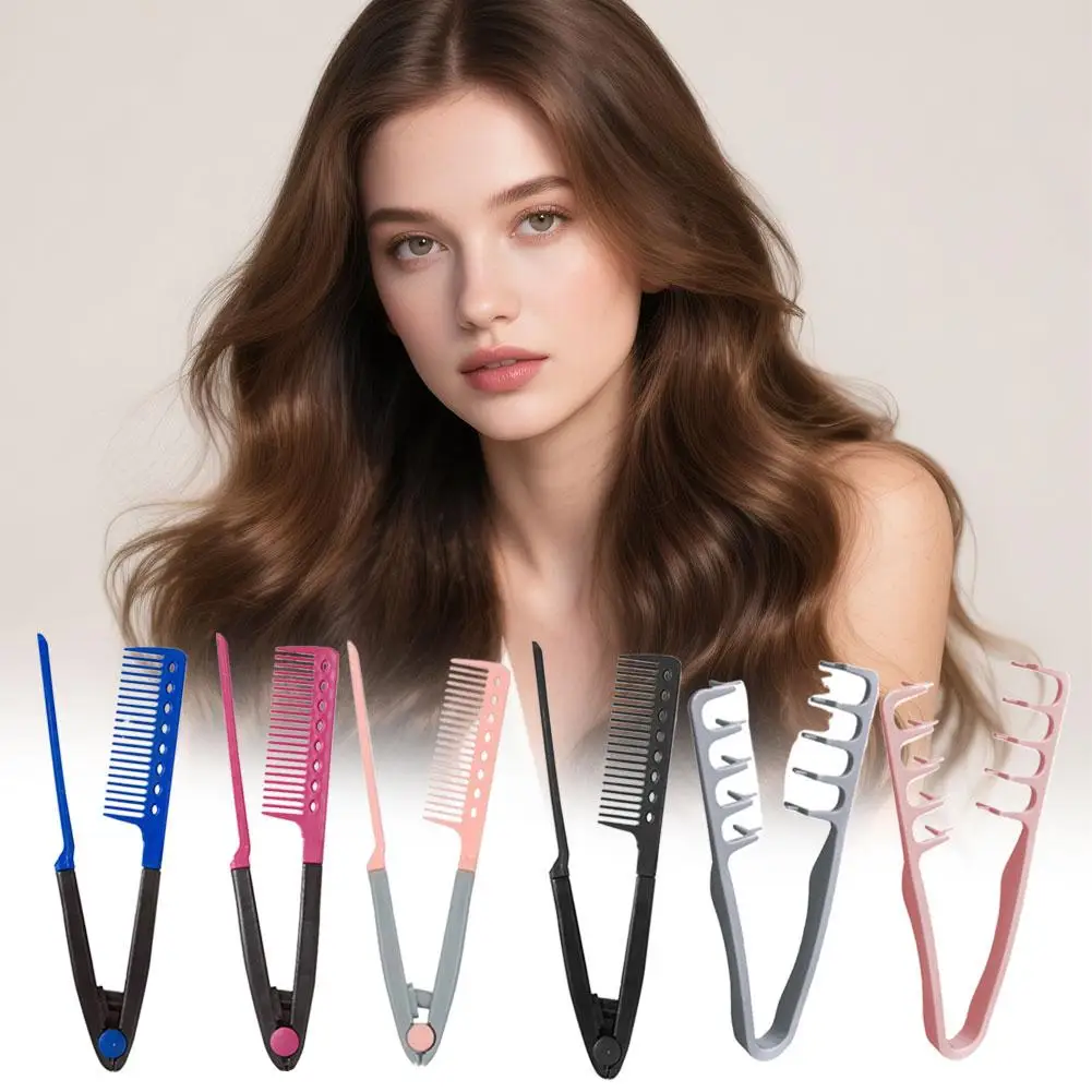 Lightweight Durable Foldable V Shape Straightening Comb Salon Hairdressing Styling Tool Hair Straightener For Women Men