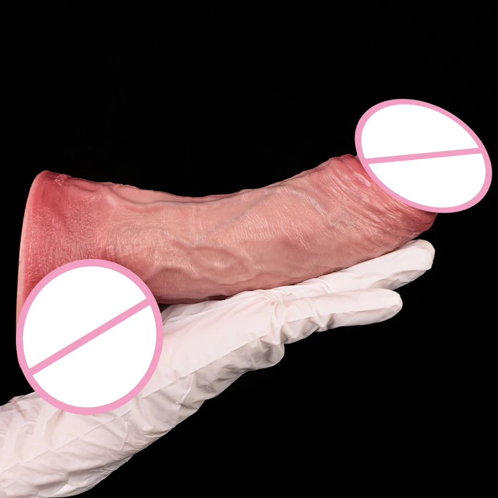 SXXY 8.11 بوصة ألعاب جنسية السائل سيليكون دسار مع كوب شفط حر اليدين للنساء الرجال المهبل الشرج G-بقعة التحفيز