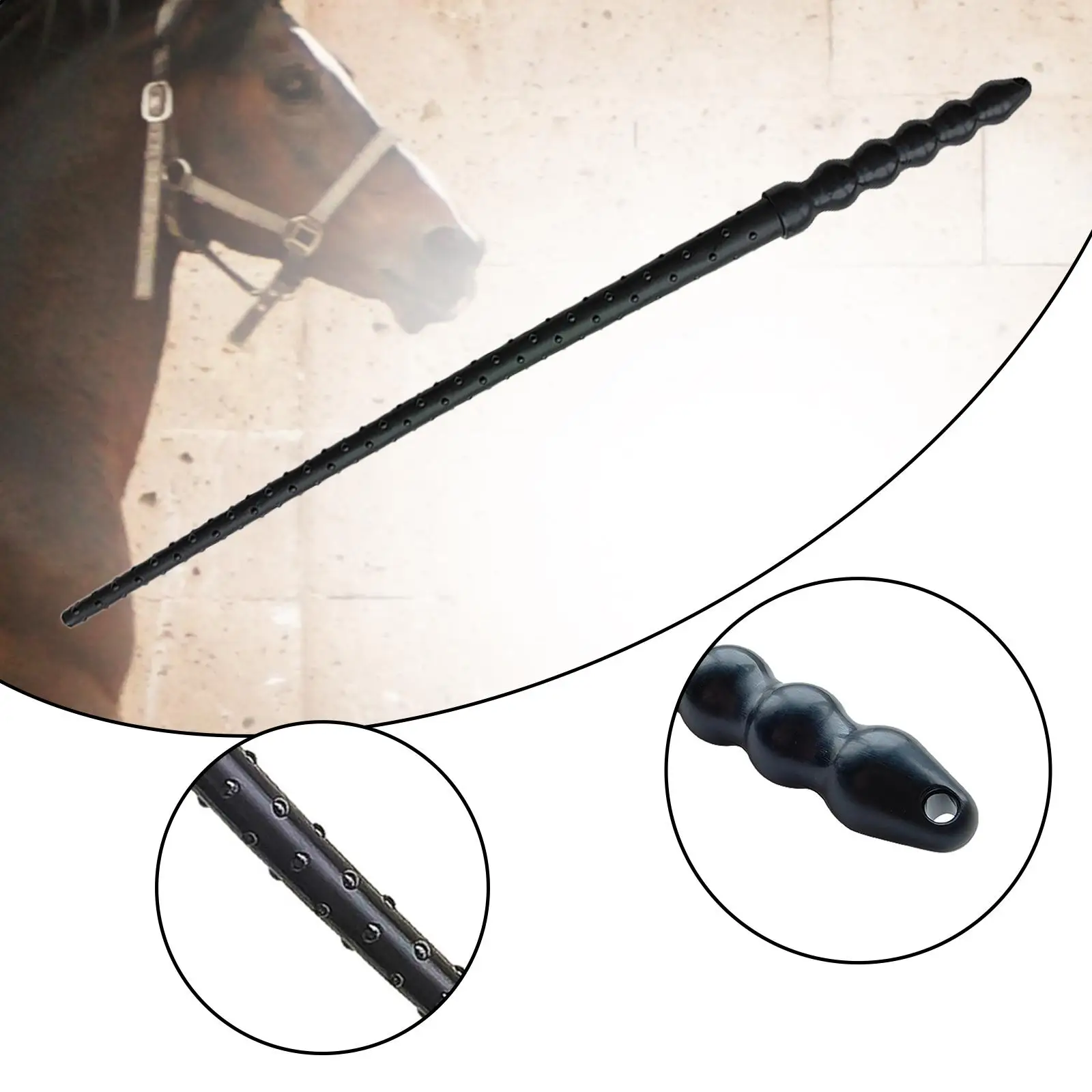 ركوب الخيل المحاصيل الرياضية 19.69 بوصة التدريب المعونة لراكبي الخيل الحصان سوط المطاط سوط للعبة تأثيري مرحلة صور الدعامة الأداء #1