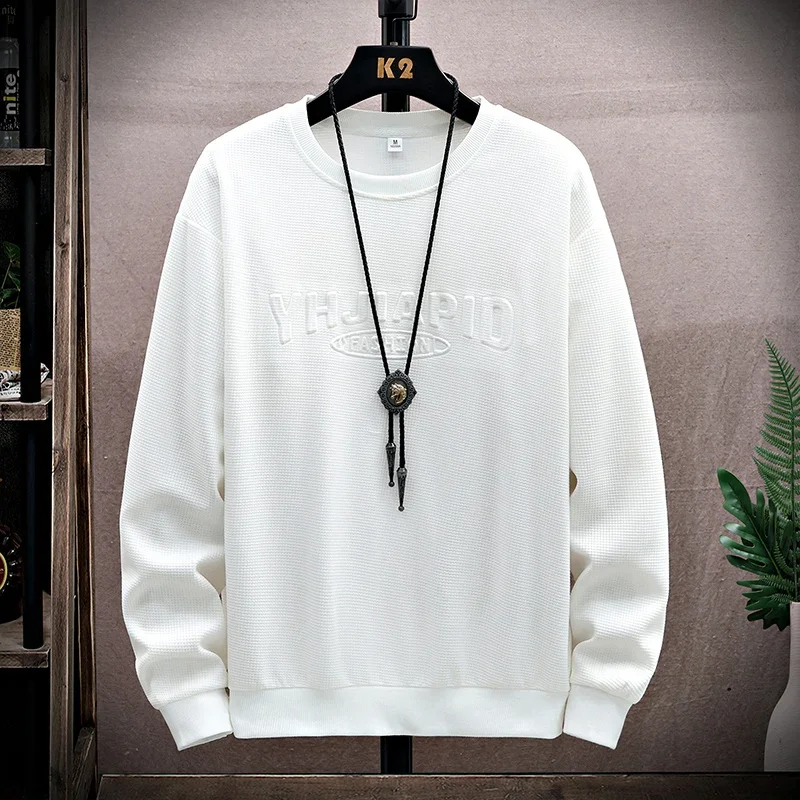 8XL Men's Sweatshirts Large Size Autumn Winter Round Neck Casual Simple Big Size 45kg-145kg Long-sleeved Solid Color Pullovers