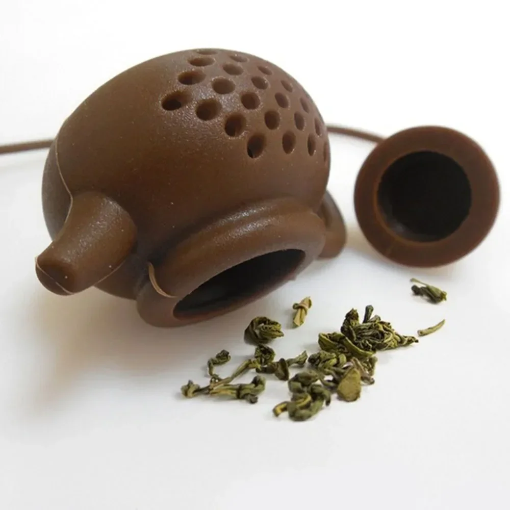 1PC Creative Silicone Teapot-shape Tea Infuser Strainer Tea Bag Leaf Filter Diffuser Teaware Teapot Accessory Kitchen Gadget