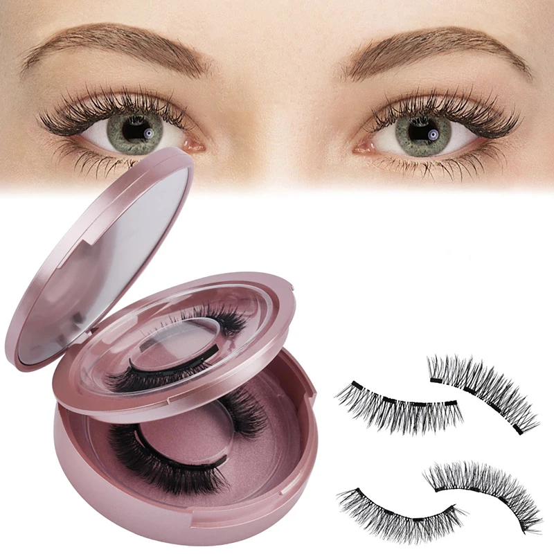 Eyelash Storage Case Organizers Eyelash Storage Box 2 Layers Circle Eyelash Box With Mirror Empty Travel
