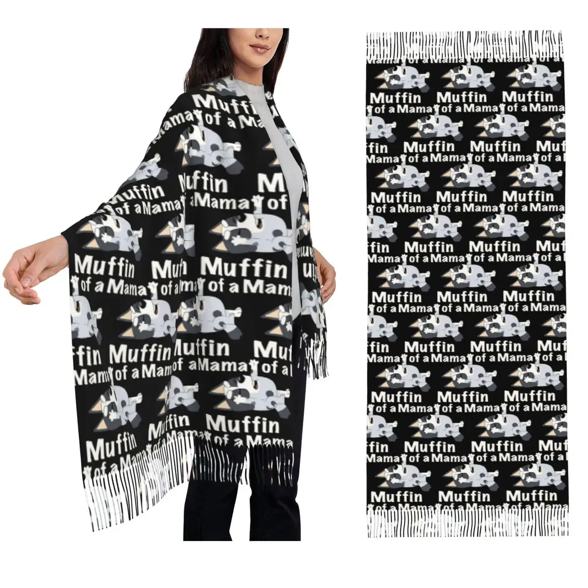 

Шарф Muffin Mamma, шарфы с кисточками для женщин, мягкие теплые шали и накидки, длинная осенне-зимняя шаль