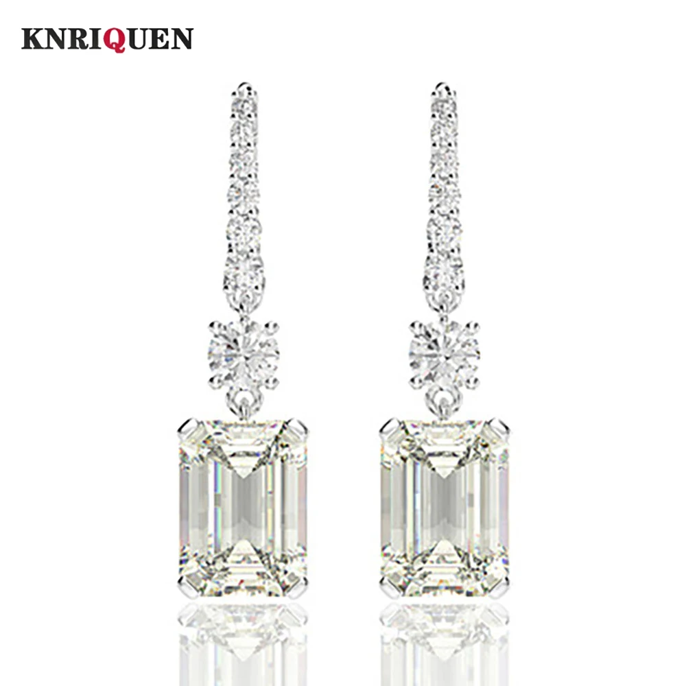 

KNRIQUEN 8*11mm 6.5ct High Carbon Diamond Gemstone Drop Dangle Earrings Wedding Engagement Fine Jewelry Gift for Women Wholesale