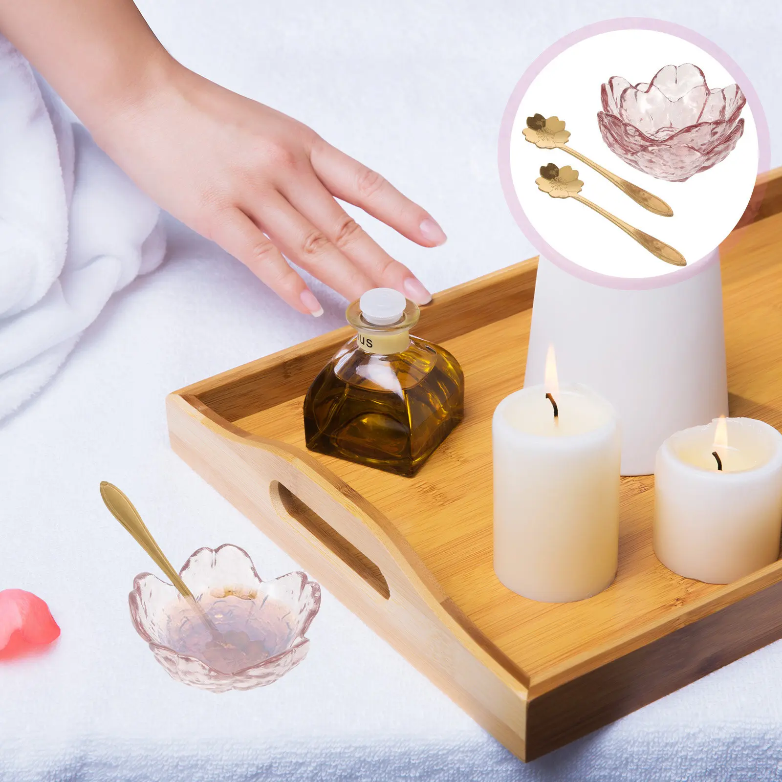 

2Sets Essential Oil Bowl Premium Glass Small Mixing Bowls for Facial Treatment Beauty Salon Tools Mask Blending Bowls Set