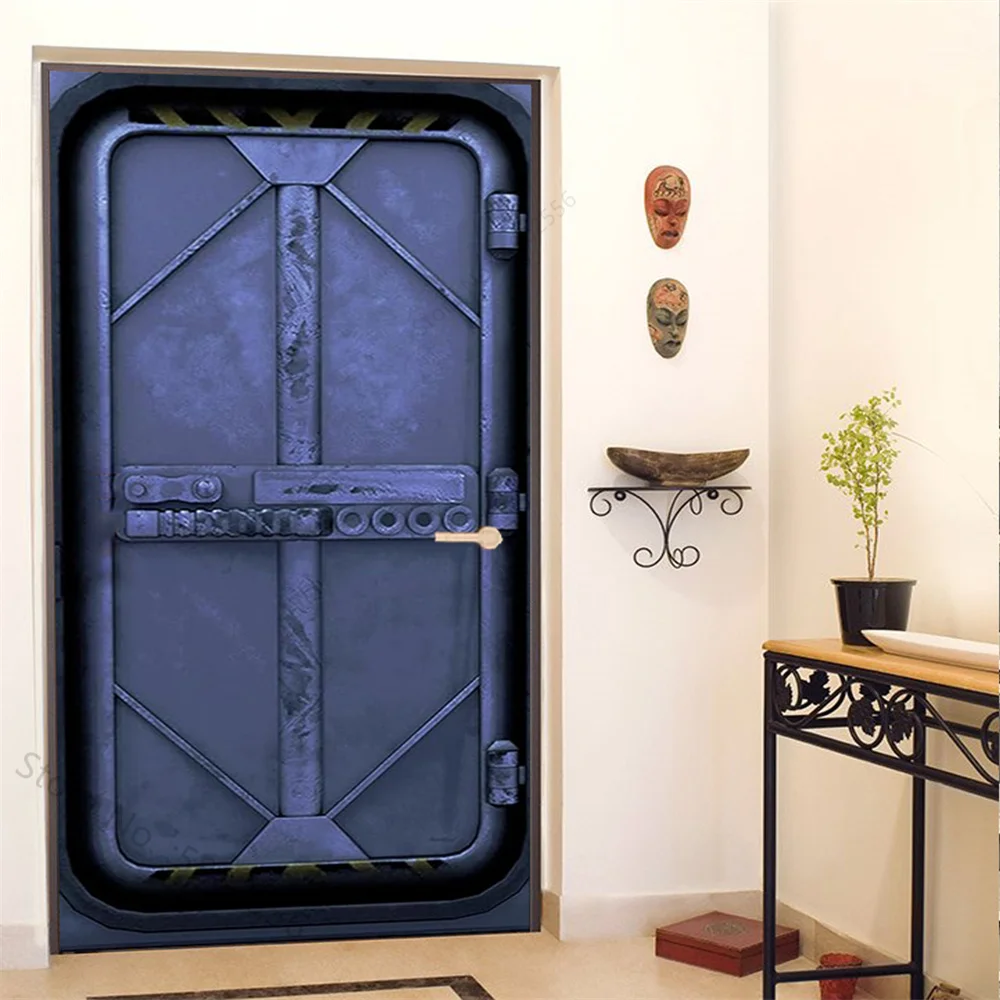 PVC Self-Adhesive Waterproof Door Sticker Modern Simulation Door Mural Wallpaper Living Room Study Home Decor Art Door Poster - view 2