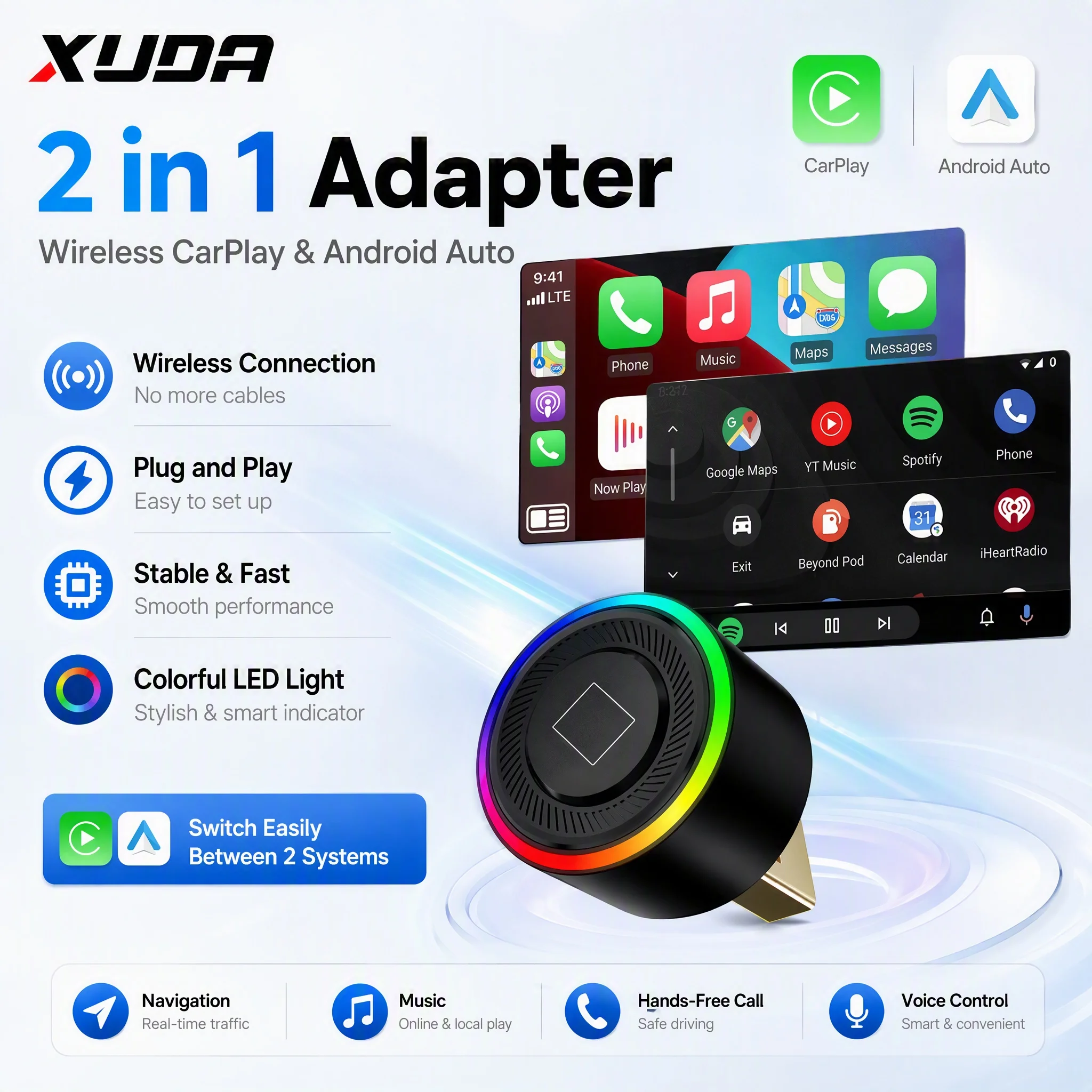 NEW Super Mini Carplay AI Box Wired to Wireless CarPlay/Android Auto 2in1 Box 5GHz WiFi5 for 99% Original Wired CarPlay/Auto Car
