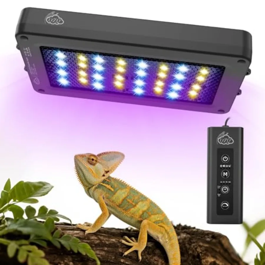 

【Spot goods】UVB Light for Reptiles 24W LED UVA UVB Reptile Lamp with Dimming and 4 Lighting Modes New Mode 24/7 Timer Adjustabl