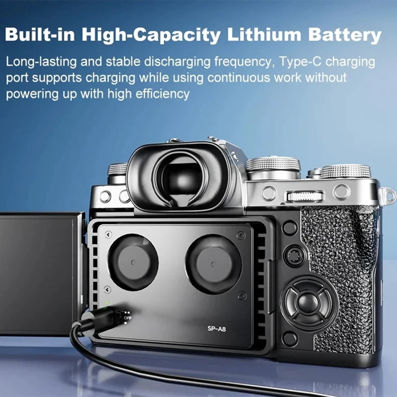 ●SP-A8 Camera Cooling Fan for A7M4 ZVE1 A6700 A7C2 ZVE10 ZV1 R5 90D XS10 XT4 X-H2S Dslr Cooling System