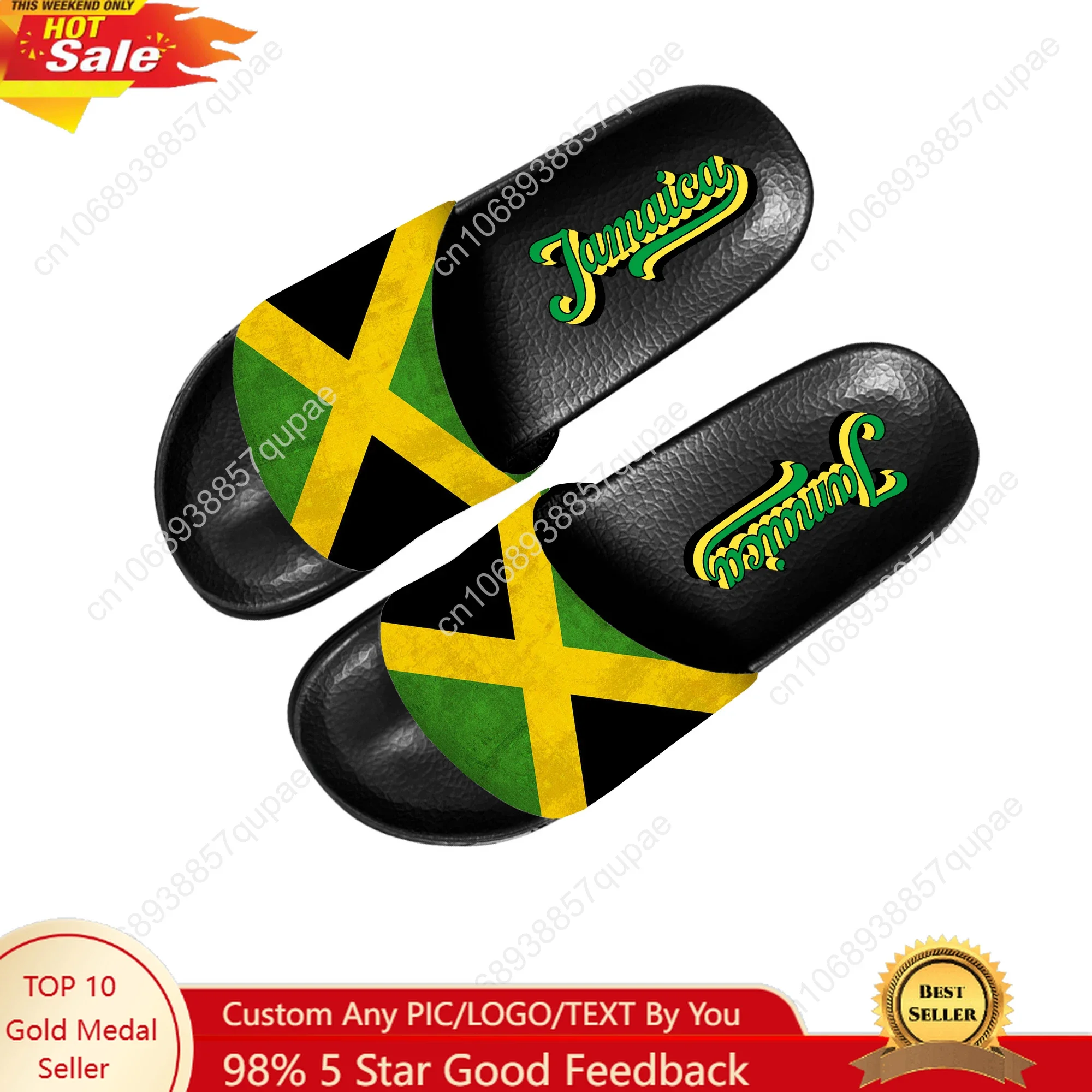 

Jamaica National Flag Slippers Home Water Shoes Men Women Teenagers Fashion Beach Pool Sandals Tailor-made Summer Slipper