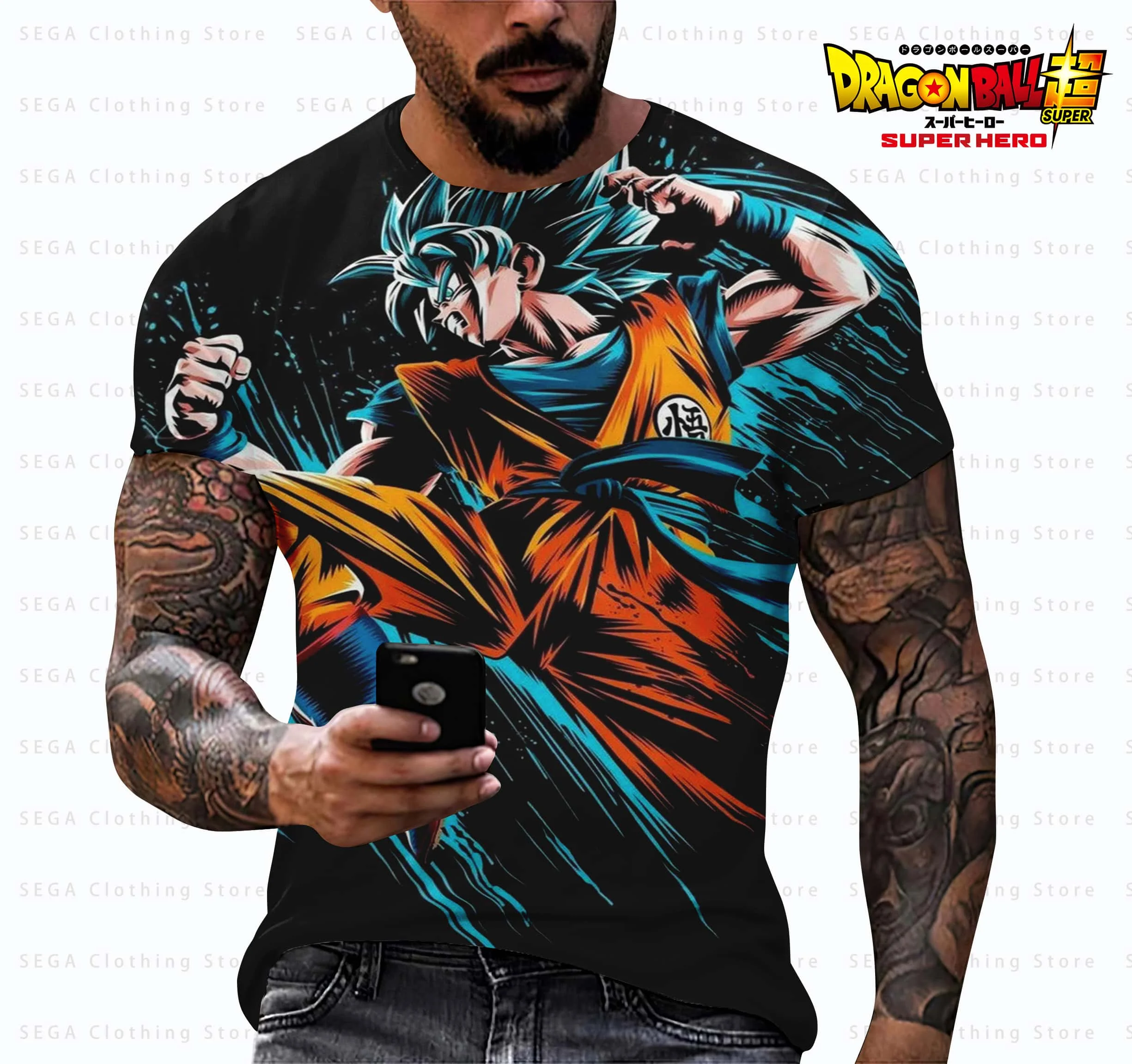 

Dragon Ball Z Goku Japan Anime Children's CosPlay T-shirt Super Saiyan Men's T-shirt Orange Breathable Kids Clothing Boys Gift