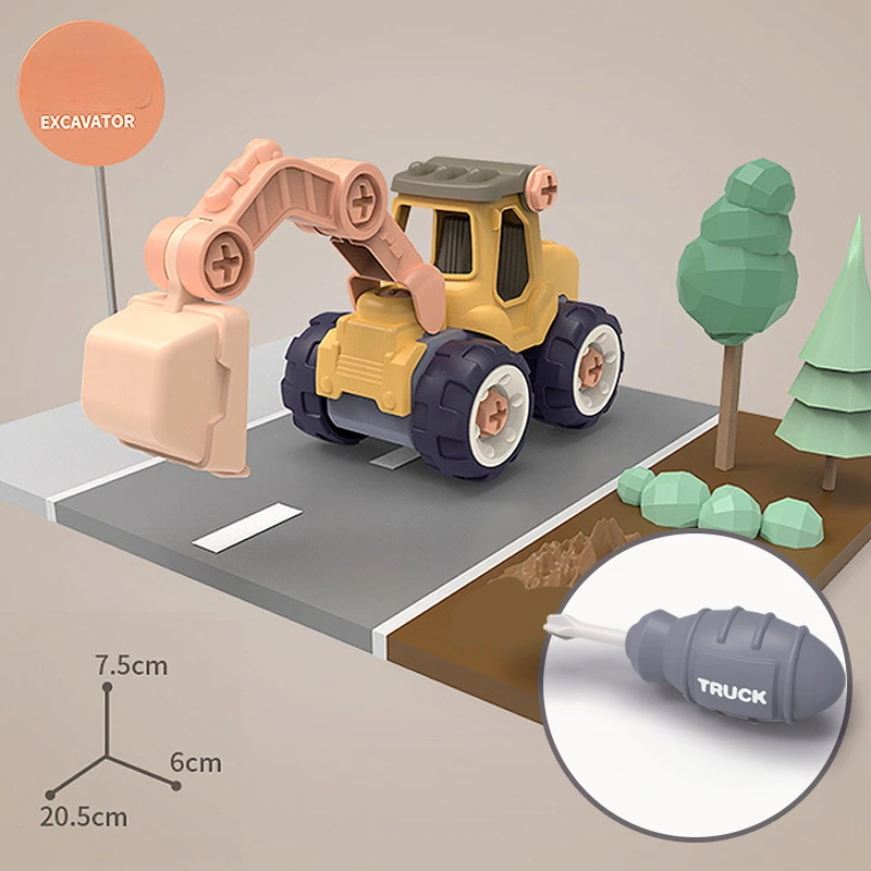 Véhicule d'ingénierie de démontage pour enfants, assemblage d'écrou EbDIY, puzzle d'assemblage EbVehicle, jouet cadeau maternelle