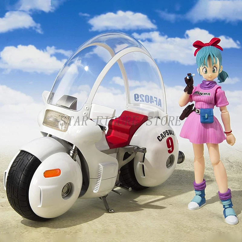 SHF Dragon Ball Adventure Action Figure Bulma's Motorcycle Hoipoi Capsule No. 9 Figurine Childhood Goku Bulma Model Toys Gifts