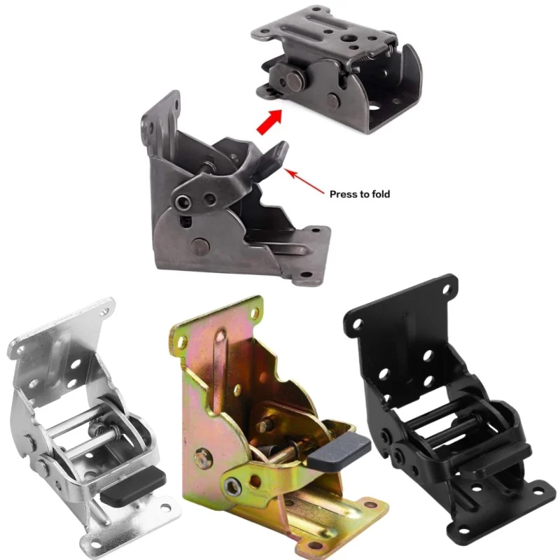 4Pcs Folding Bracket,0/90/180 Degree Folding Lock Extension,Table Chair Bed Leg Foldable Support Brackets Hinge,Self Lock Hinges