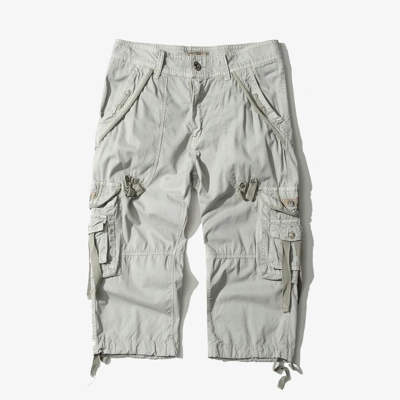 Pantalones cortos Cargo holgados de camuflaje para hombre, pantalones cortos de camuflaje para verano, pantalones cortos Cargo sin cinturón, envío