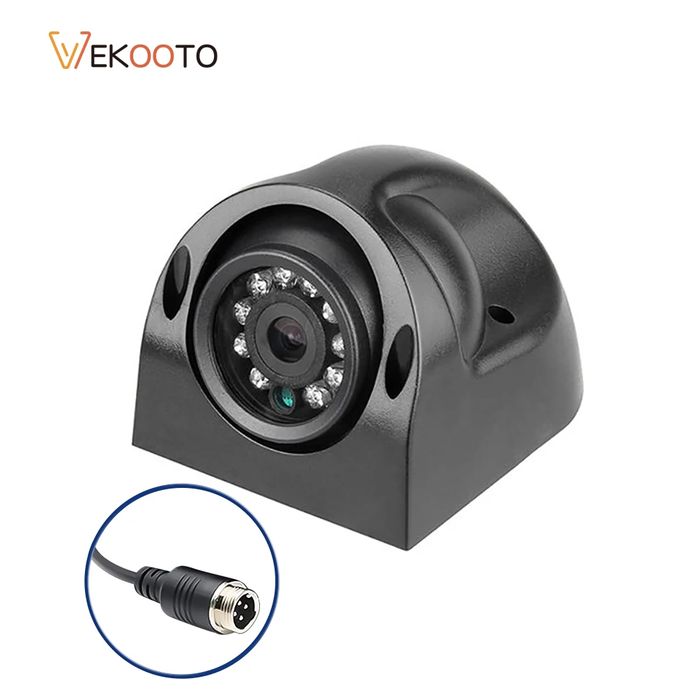 AHD 1080P/720P Truck Side Rear View Camera 4 Pin Aviation Connector 9 IR LEDs Night Vision Waterproof RCA AV For MDVR System