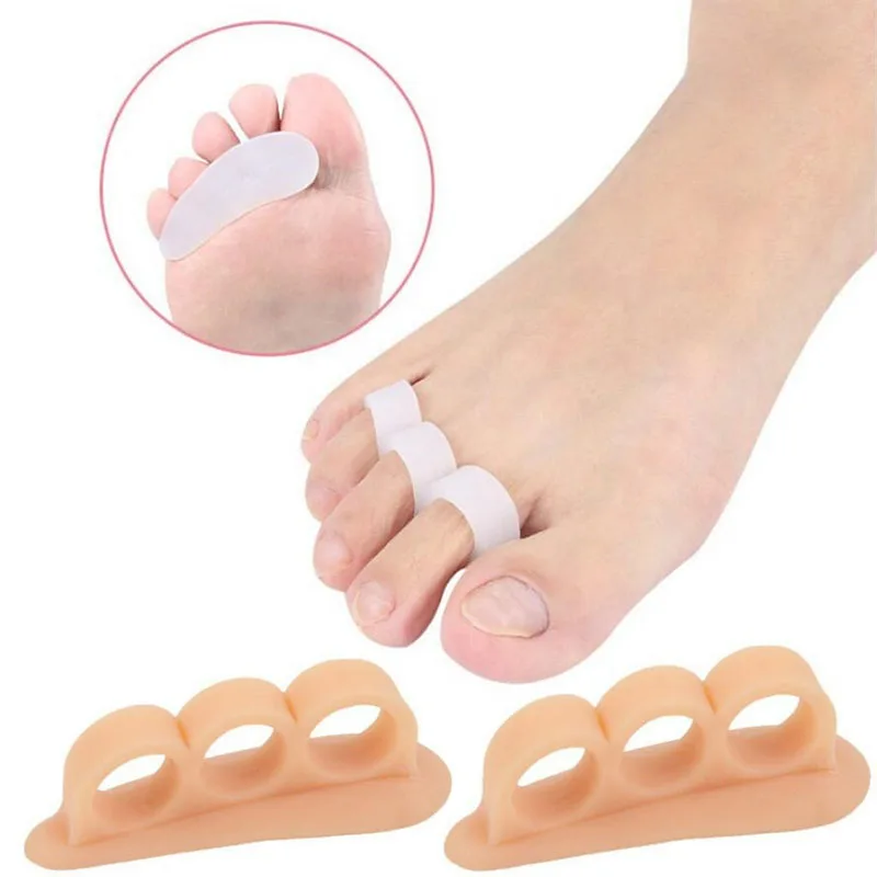 2pcs/Set Silicone Hammertoe Corrector Gel Toe Straighteners Feet Foot Pain Relief with 3 Separator Loops Tool for Men and Women