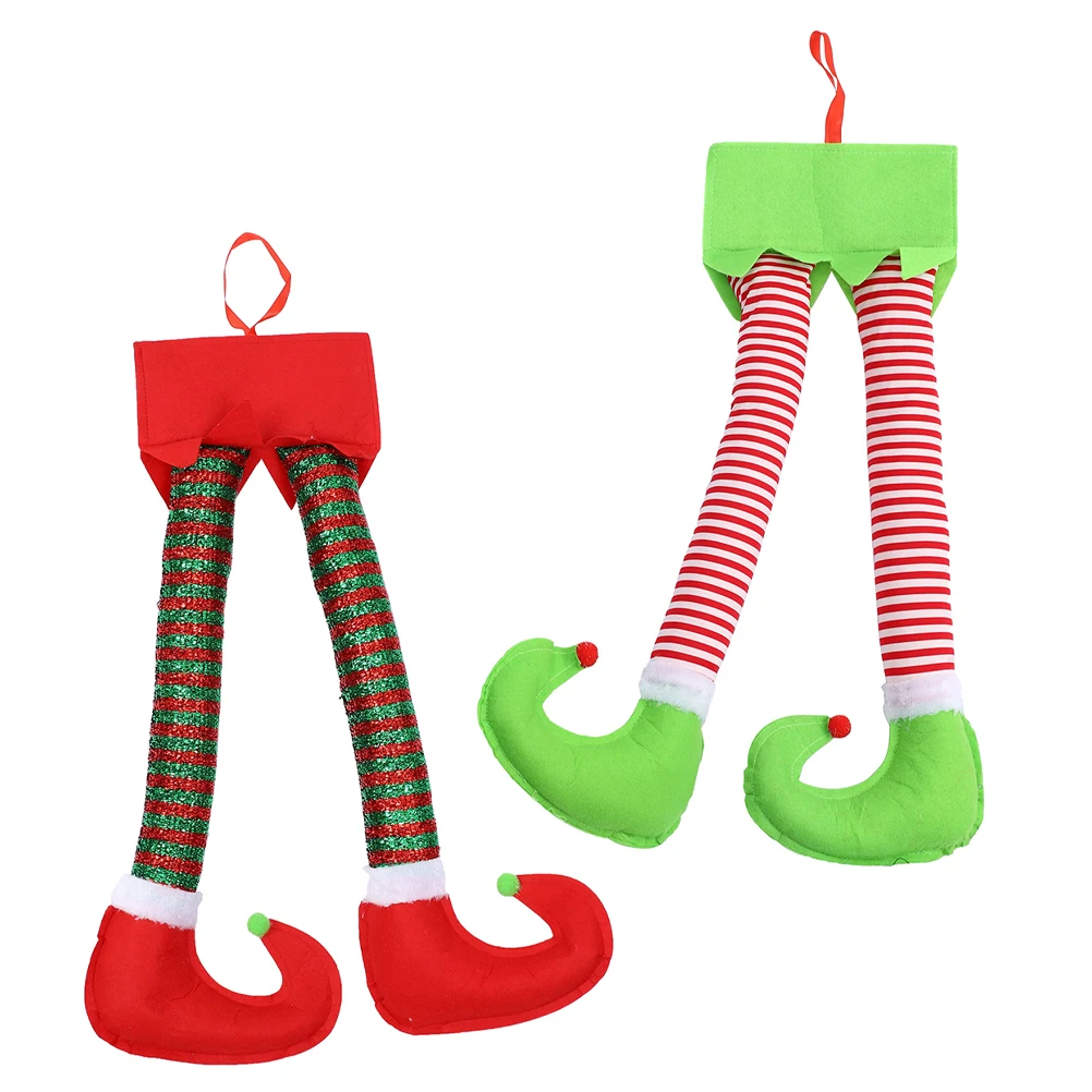 

2 Pcs Christmas Elf Legs Xmas Tree Decorations Stuffed naments Holiday Props Festive Christmas DecorElf Leg Hanging nament