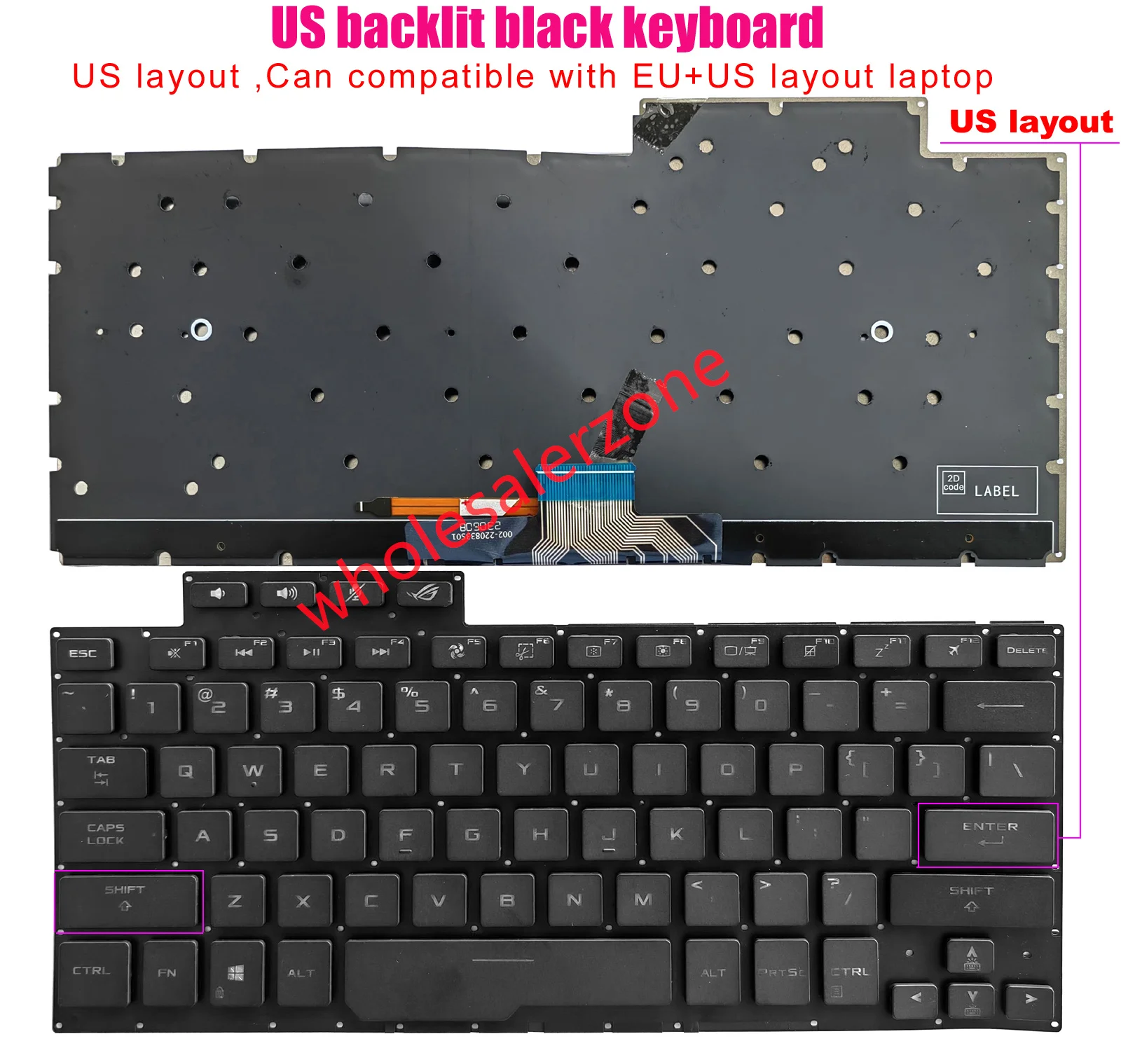 New Keyboard For ASUS ROG Zephyrus G14 Series GA401 GA401M GA401U GA401Q GA401I GA401QE GA401IU laptop US layout