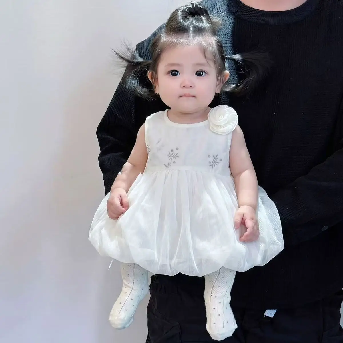 Summer Outfit New Western-style Sleeveless Rompers Baby Dress Hundred Day Banquet Birthday Girl Mesh Princess Dress Outerwear