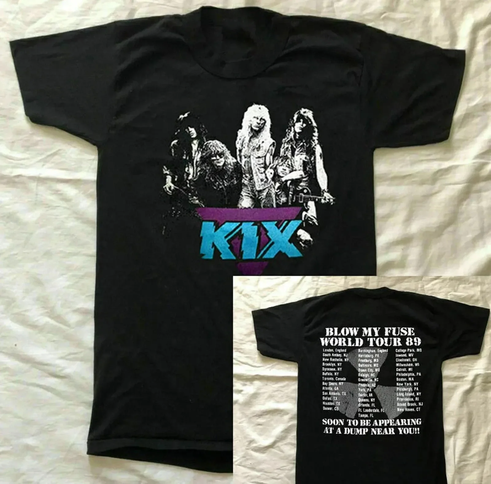 KIX Band T-Shirt, Kix Blow My Fuse Tour 1989 T-Shirt