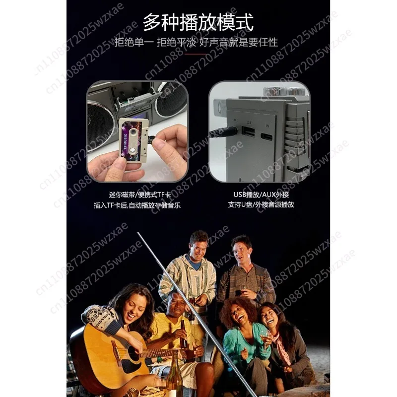 Retro Bluetooth Speaker Stereo Subwoofer Plug-in Card Audio Portable Subwoofer USB High Sound Quality view 4
