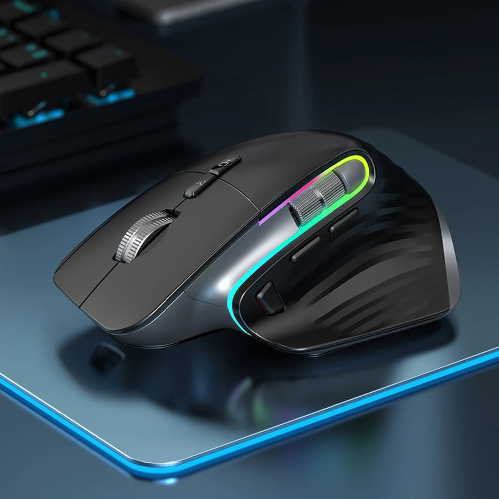 Multi-Device Wireless Mouse 1000-4000DPI Bluetooth-Compatible 5.0+2.4G Right Hand Computer Mice Optical Gamer Mice for Laptop PC