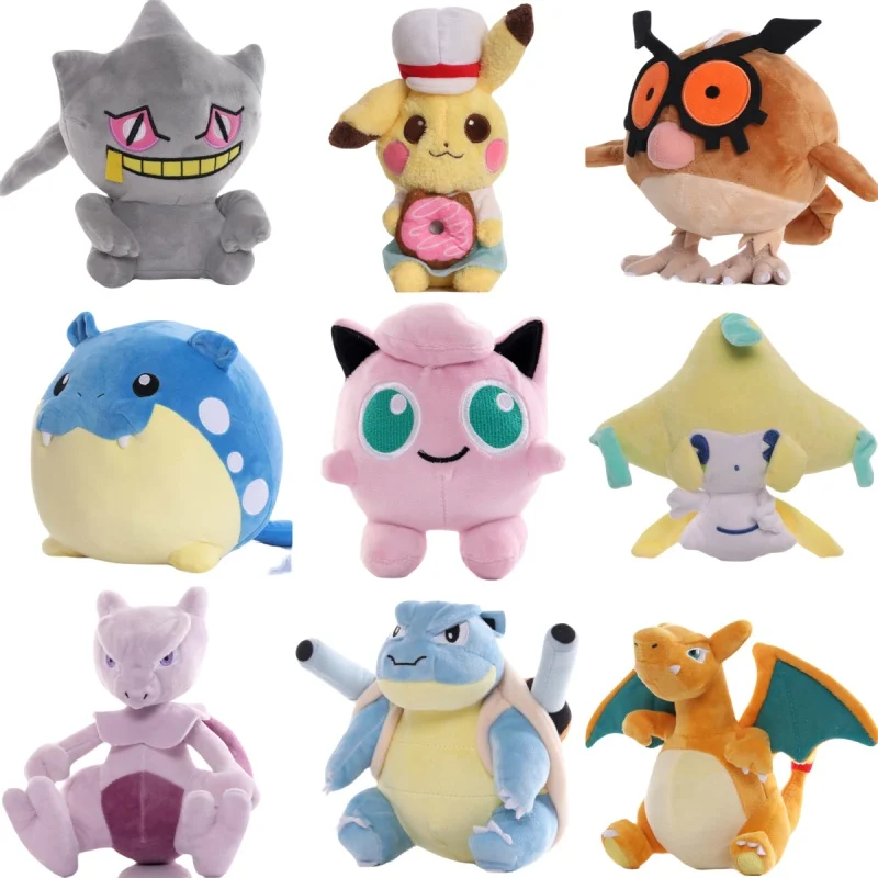 Pokemon Plush Pikachu Jirachi Stuffed Doll Banette Mewtwo Hoothoot Blastoise Jigglypuff Charizard Peluche Kawaii Plushies Toys