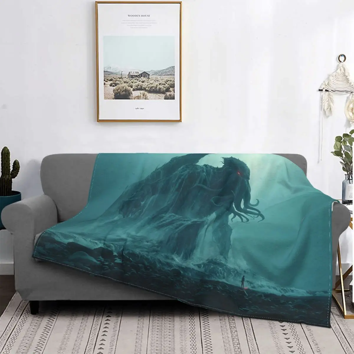 Lovecraft And Cthulhu Flannel Throw Blankets Mysticism Blankets for Sofa Outdoor Lightweight Quilt