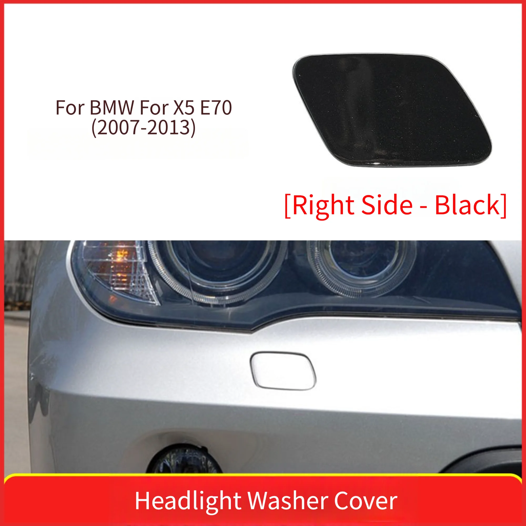 For Headlight Cleaning System Maintenance White Headlight Washer Cap Front Bumper Headlight Cover Replacement Cover