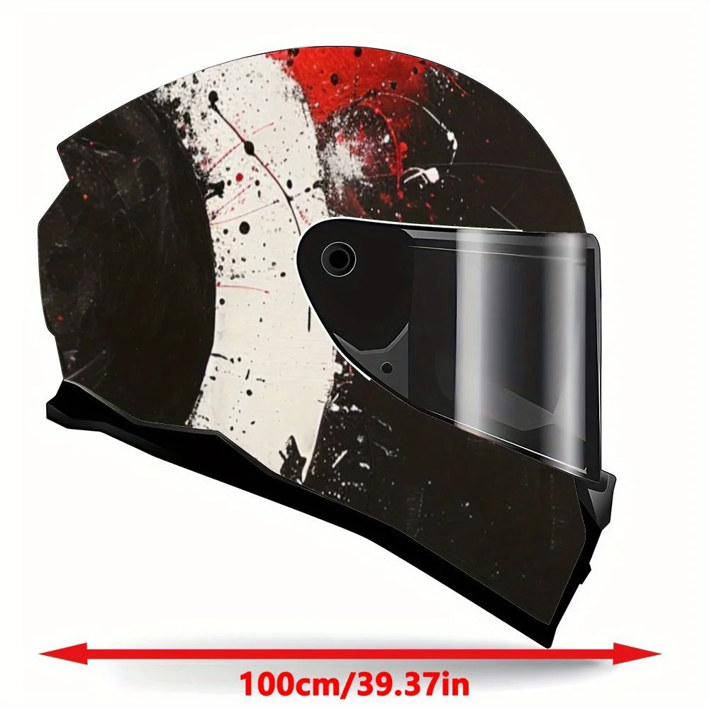 Expressive Red - Black Splatters Helmet Vinyl Wraps, Waterproof Self-adhesive Helmet Vinyl Wraps, Surface Protection, Personaliz