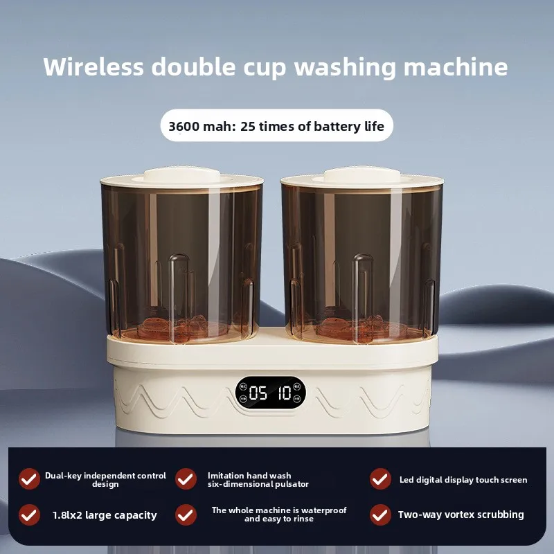 

USB Powerful Dual Tube Automatic Socks Washer Mini Portable Washing Machine for Laundry
