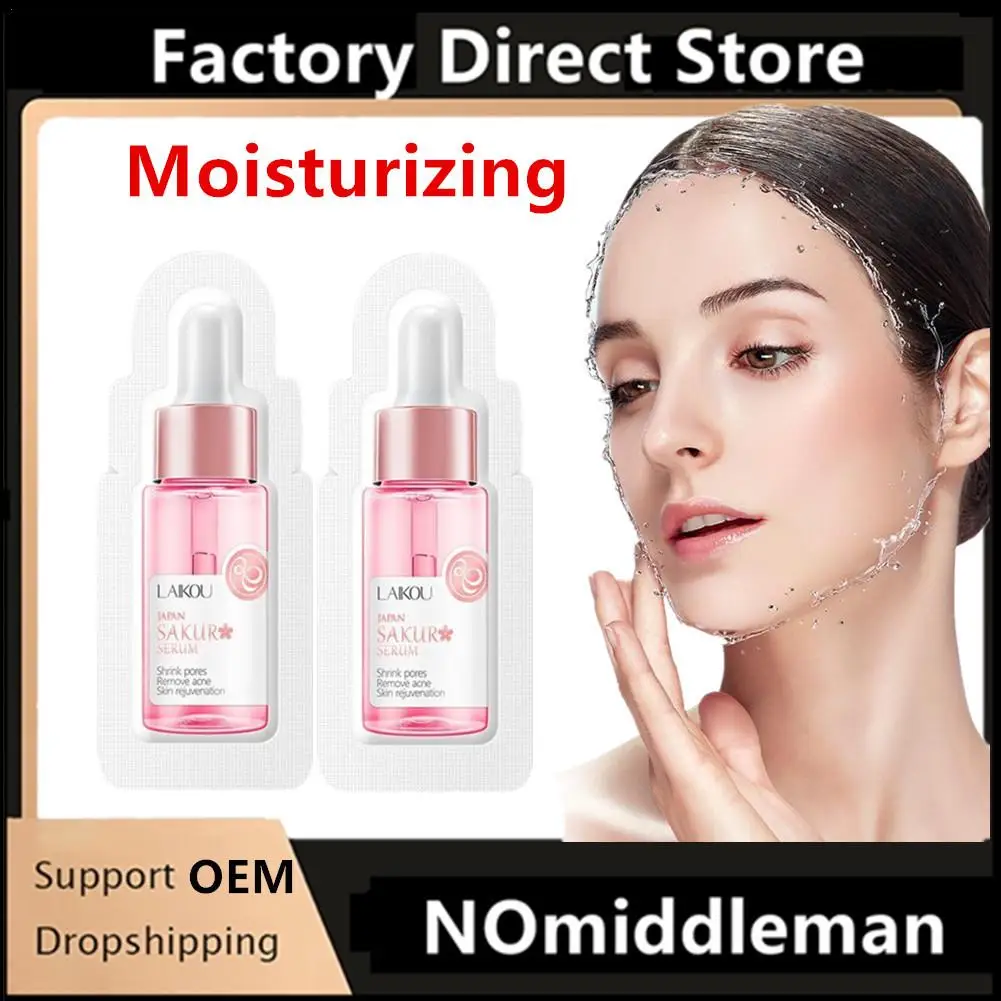 

2Pcs Moisturizing Sakura Face Seurm Essence Hyaluronic Acid Moisturizing Skin Nourishing Serum Skin Care 1ml Travel Size Hot