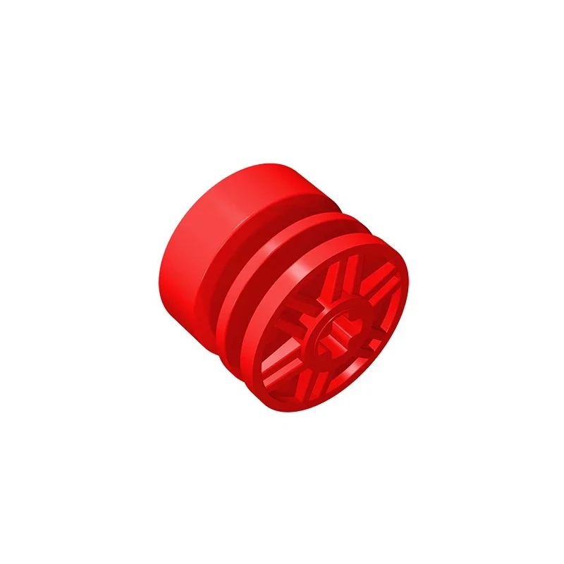 Roue GDS-1158 Gobricks 18mm D. x 14mm avec trou d'appellation, faux boulons et rayons peu profonds compatibles avec lego 55982