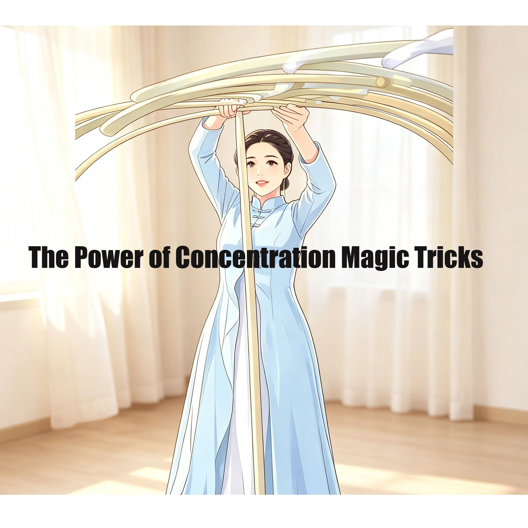 The Power of Concentration Magic Tricks Feather Balancing Wood Sticks Stage Magic Illusion Gimmick Props Professional Magician